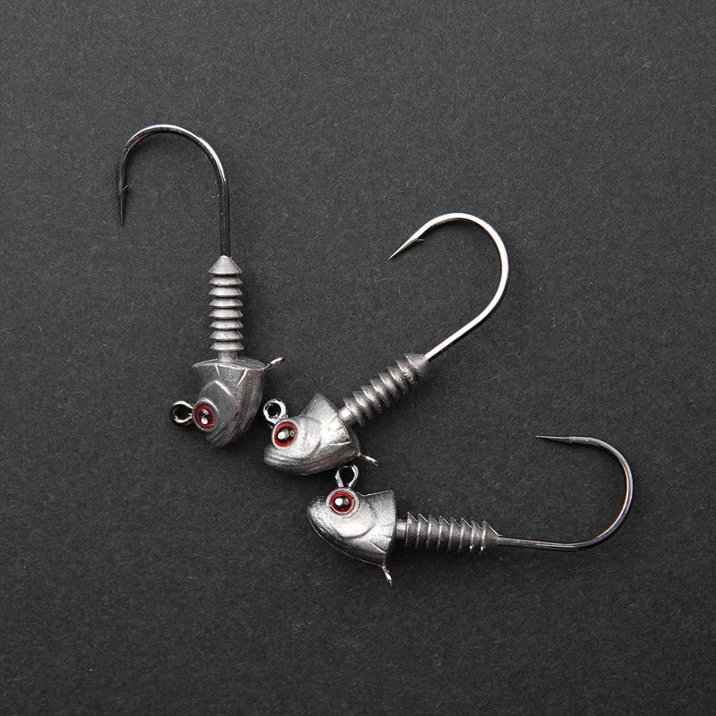 Swimbait Jig Heads with Stacked Cone Keeper, Minnow Style Eye Fishing Jighead 1/4oz (15 PCs)