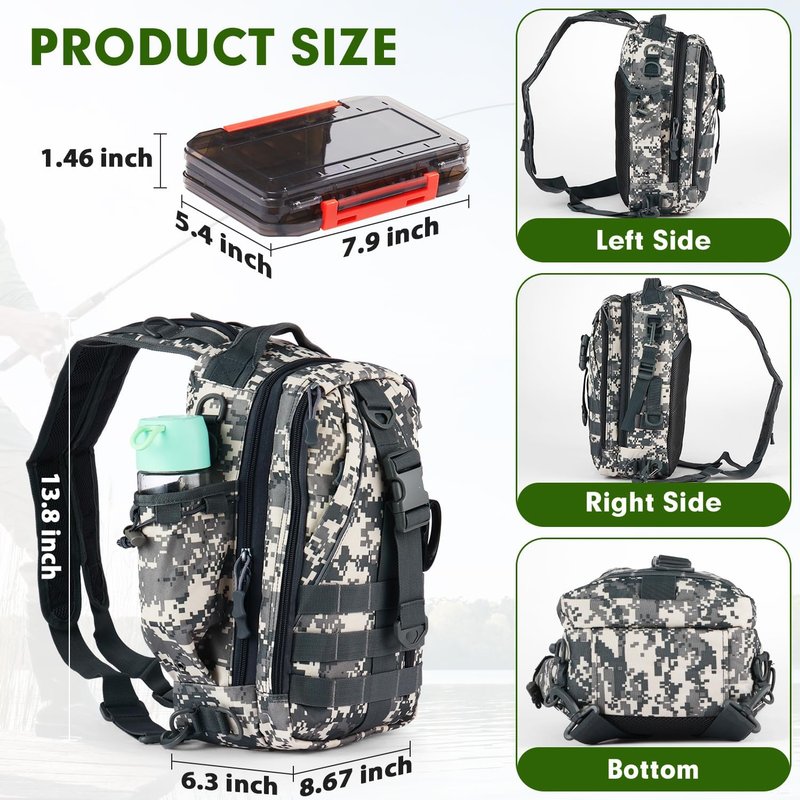 Fishing Backpack with Tackle Box - Compact Fishing Tackle Bag with Rod Holder | Ideal for Outdoor Sports