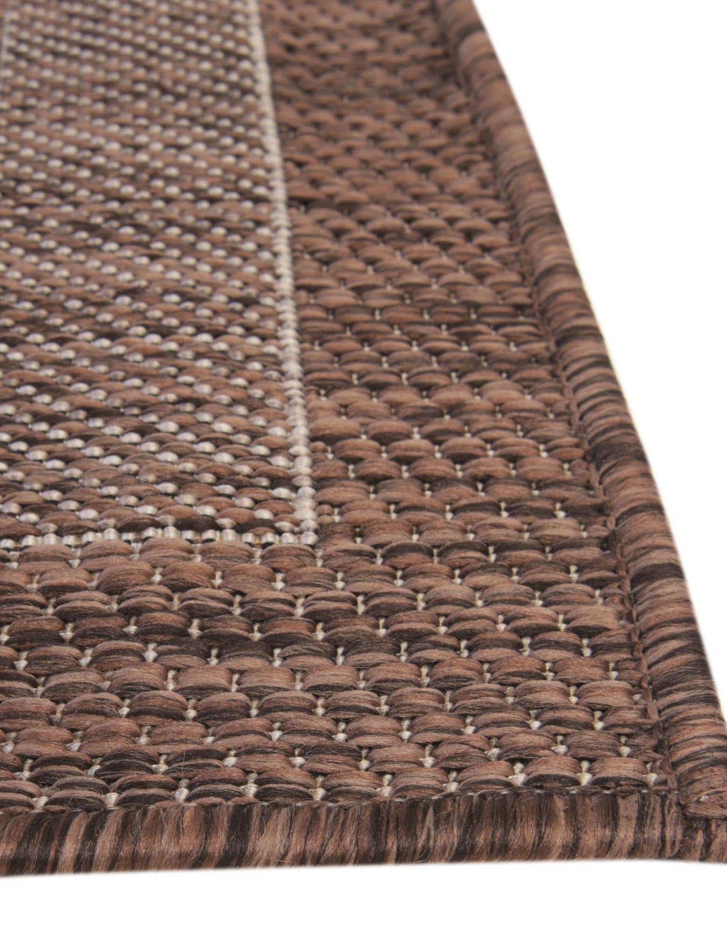 Unique Loom Outdoor Border Collection Area Rug - Soft Border (3' 3" x 5' 3" Rectangle Brown/Ivory)