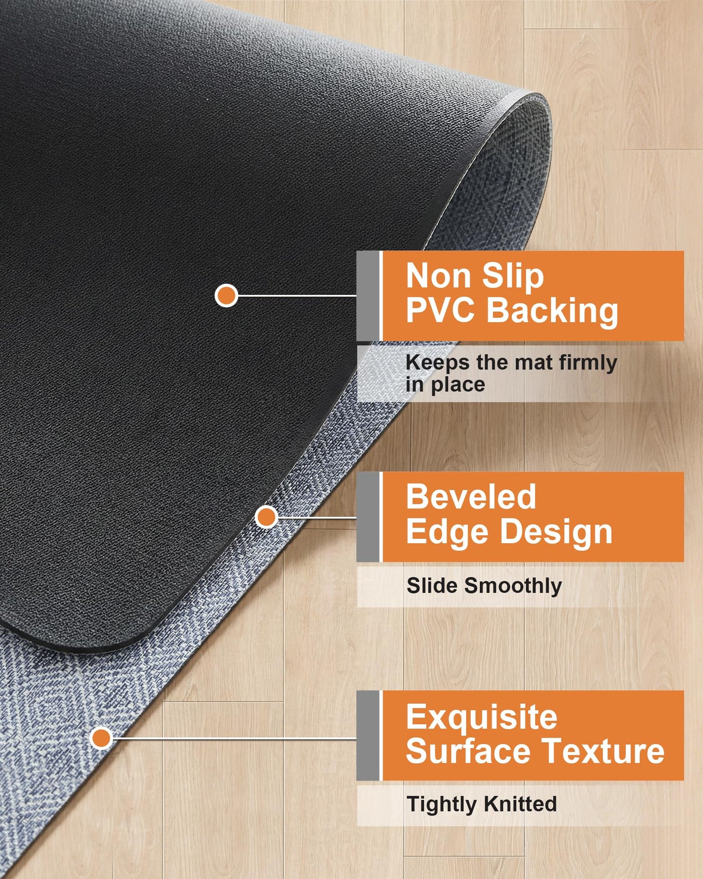 Carvapet Office Chair Mat for Hardwood Floor, 36x48 Inch Heavy Duty Floor Protector, Non Slip Desk Chair Mat for Rolling Computer Gaming Chairs, Easy to Clean Greek Key Pattern