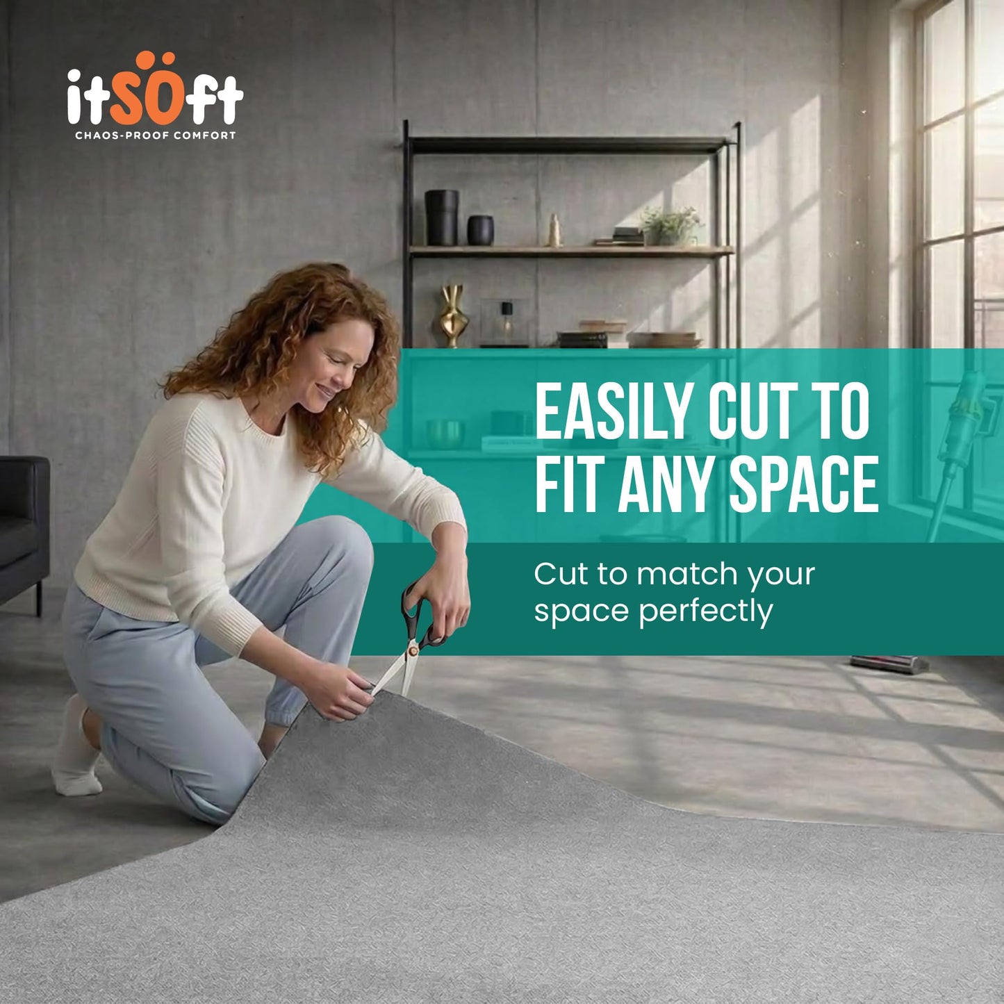 Premium Non Slip Rug Pad 2x3 Feet, 1/4" Thick Cushioned Rug Gripper for Hardwood Floors, Vinyl, Laminate, Stone, Carpet & Tile, Under Rug Padding Protects Floors