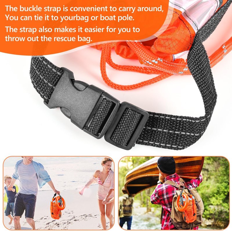 Water Rescue Throw Bag - Emergency Rescue Rope for Kayaking & Boating | 50/70/98FT Length, 2000lbs Strength