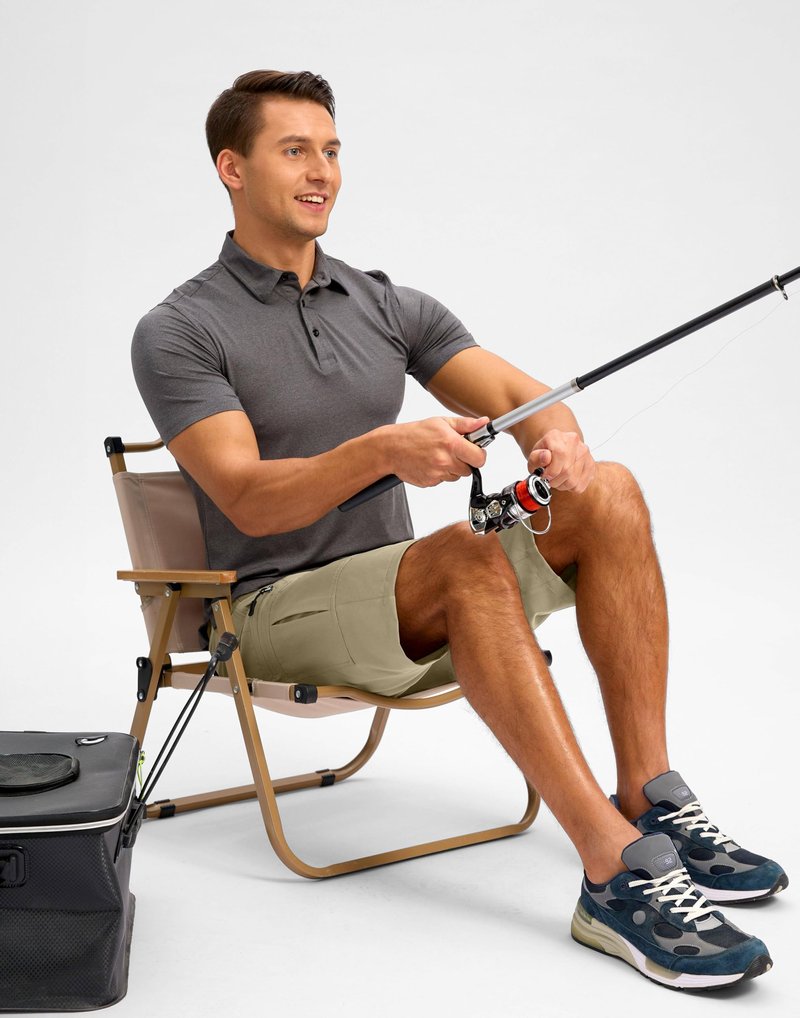 Pudolla Men's Hiking Shorts 11" Lightweight Cargo Work Shorts for Men Summer Travel Golf Casual Outdoor with 5 Pockets(Khaki XX-Large)