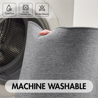MIULEE Set of 2 Ultra Thin Bathroom Rugs, Rubber Bath Mats for Bathroom Non Slip, Quick Dry Absorbent Bath Rug Machine Washable, Fit Under Door, Shower, Sink, Home Decor, Grey, 17x27 Inch
