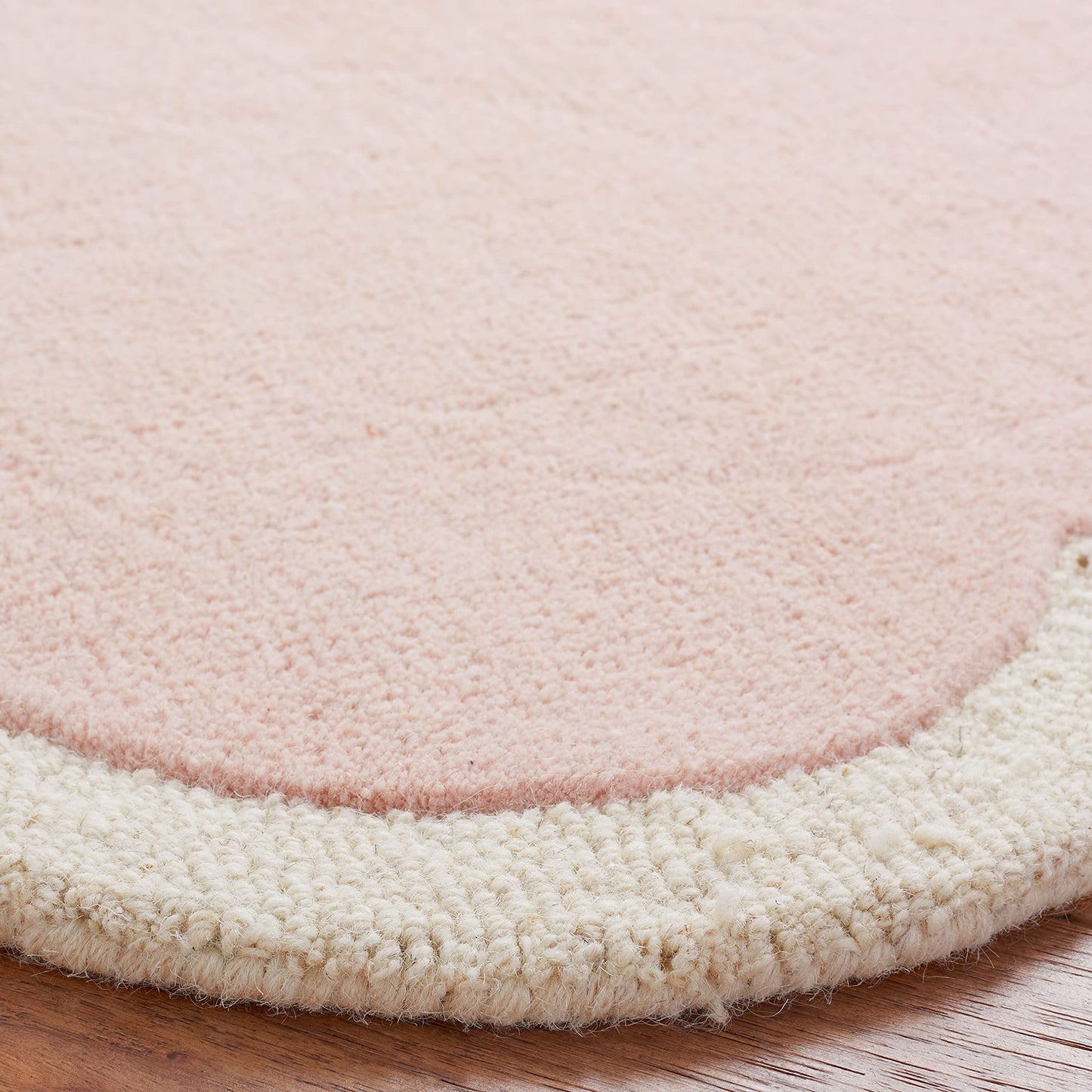 SAFAVIEH Kids Collection 3' x 5' Pink / Ivory SFK913P Handmade Cloud Wool Area Rug