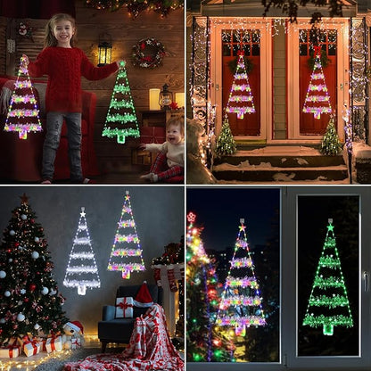 Toodour Christmas Decorations Indoor Lights, 2.65ft LED Christmas Lights, Multicolor Wall Window Hanging Light, Battery Operated Holiday Decoration for Outdoor Garden New Year Home Decor