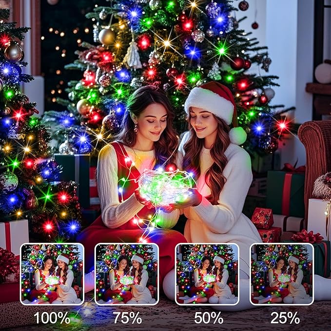 SAUIRS 403FT 1000 LED Christmas Lights Outdoor String Lights with 8 Modes Timer Waterproof Fairy Light Plug in for Outside Indoor Party Xmas Palm Tree Yard Wedding Decorations(Multicolor)