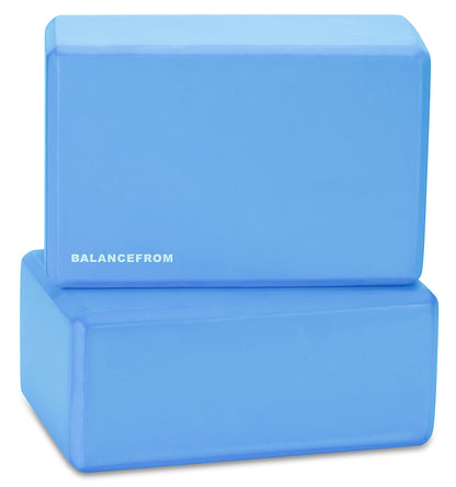 Fitvids Set of 2 High Density Yoga Blocks, 9"x6"x4" Each, Pair, Multiple Colors