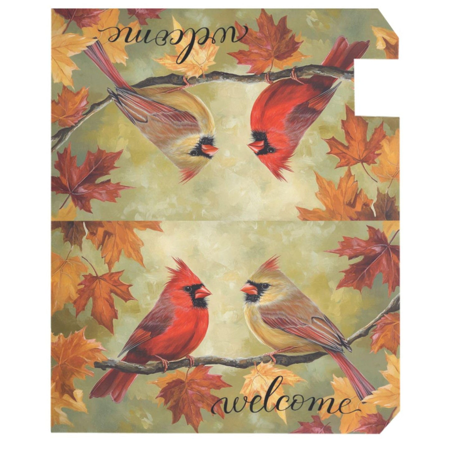Wamika Welcome Fall Birds Magnetic Mailbox Covers Autumn Cardinal Mailbox Cover Over Size Full Magnet Garden Yard Porch Mail Boxes Cover Holiday Decorations 25" L x 21" W