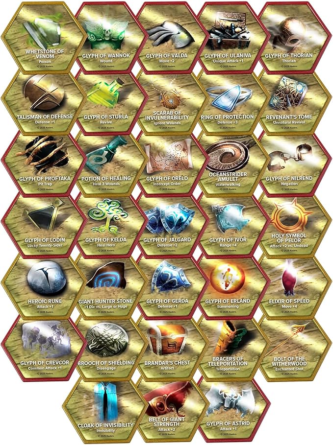 Renegade Game Studios Heroscape Glyph Pack Expansion - 33 Glyphs Miniatures Strategy Game Add-On for Enhanced Tactical Gameplay