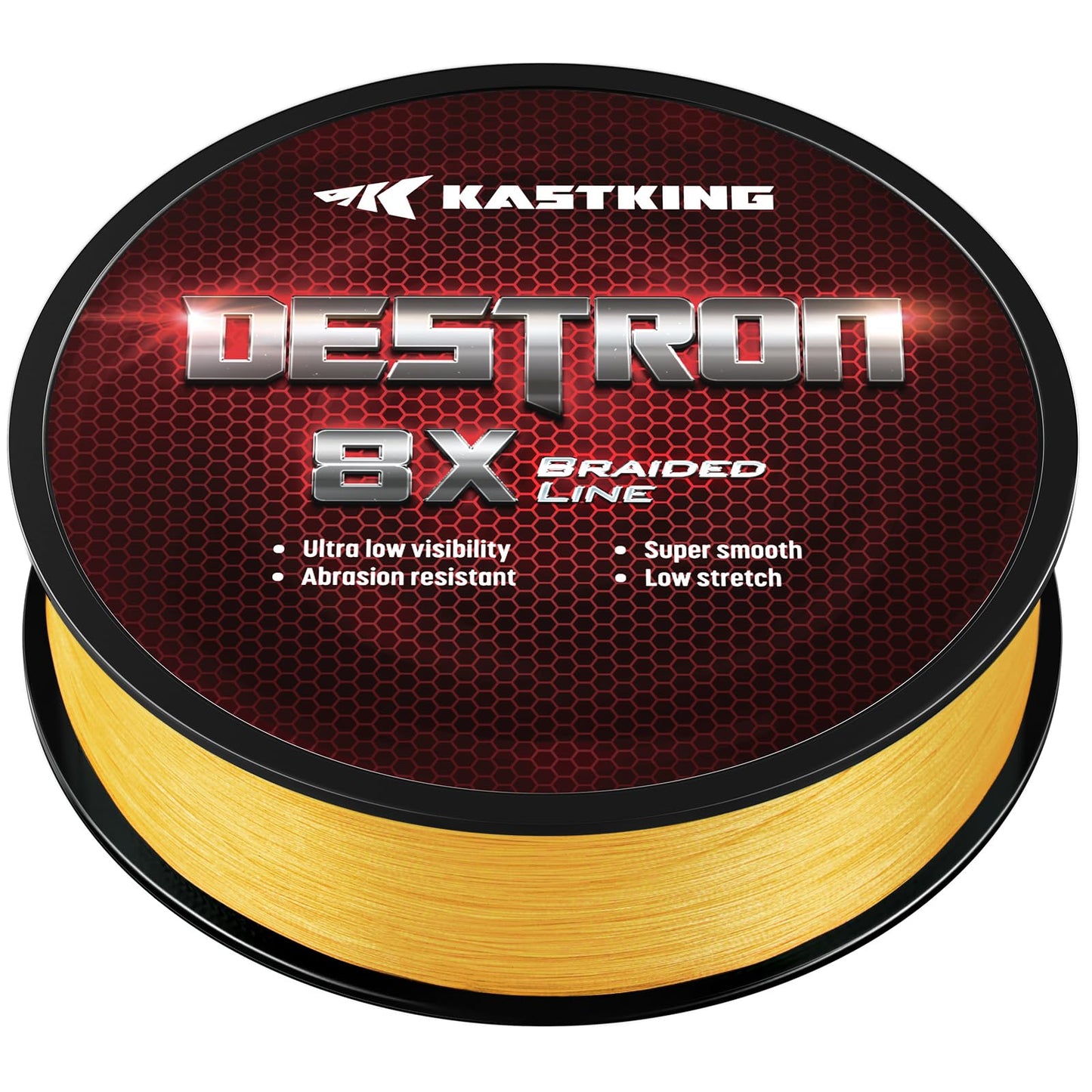 KastKing Destron Braided Fishing Line, Yellow, 8 Stands, 10LB, 150Yds