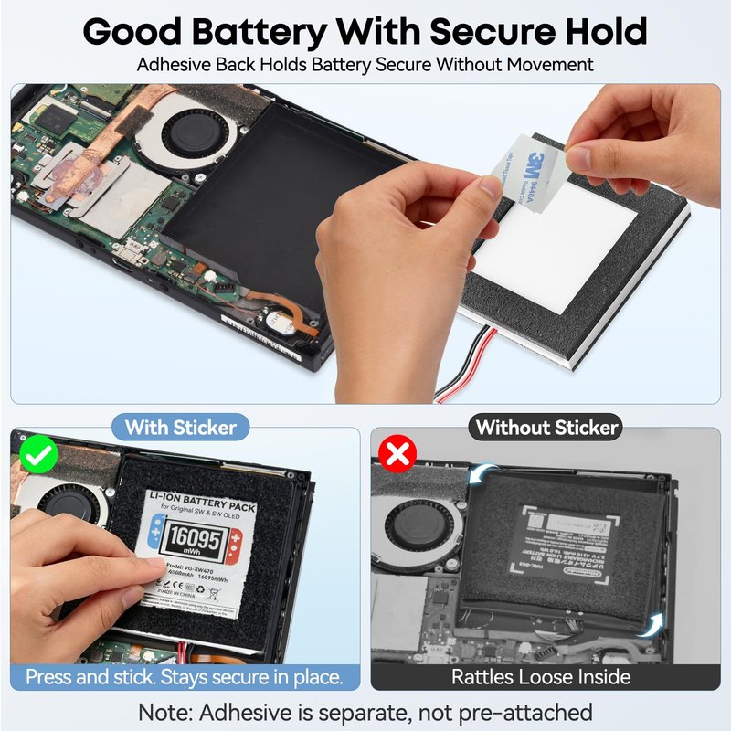 Kosker Switch 1 Battery Replacement Kit Compatible with Nintendo Console HAC-001 & OLED HEG-001, 16095mWh HAC-003 Switch Battery with Extra Repair Tools Kit for Extended Gaming, 1 Pack
