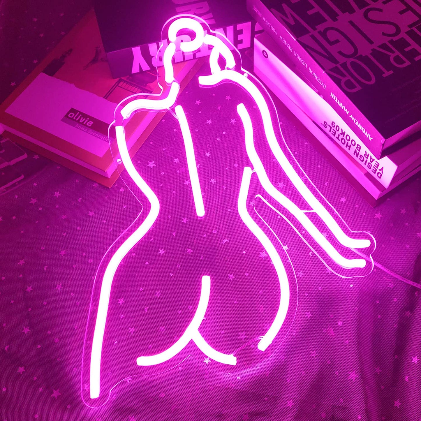 Ajoyferris Lady Back Neon Sign Dimmable LED Lady Sign Woman Neon Sign Sexy Lady Neon Signs for Bedroom Man Cave Bar Store Home Party Art Decor Gifts(16X11 inches,Blue)