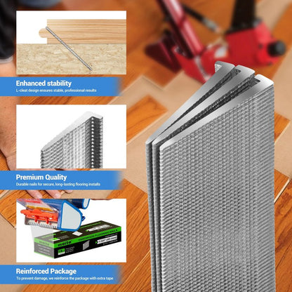 meite 18 Gauge Flooring Nails, 1-3/4 Inch 18GA L-Cleat Nails Hardwood Flooring Nails for Hardwood Installation, Compatible with 18GA Flooring Nailers (1000 Counts)