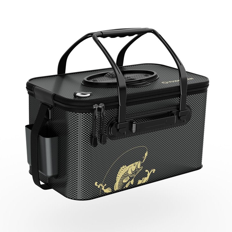 yuzhiyuan Fishing Bucket Foldable， 6Gallon/8Gallon/10Gallon,Live Fish Container Multi-Functional Live Fish Bait Bucket,for Fishing, Camping, Moving