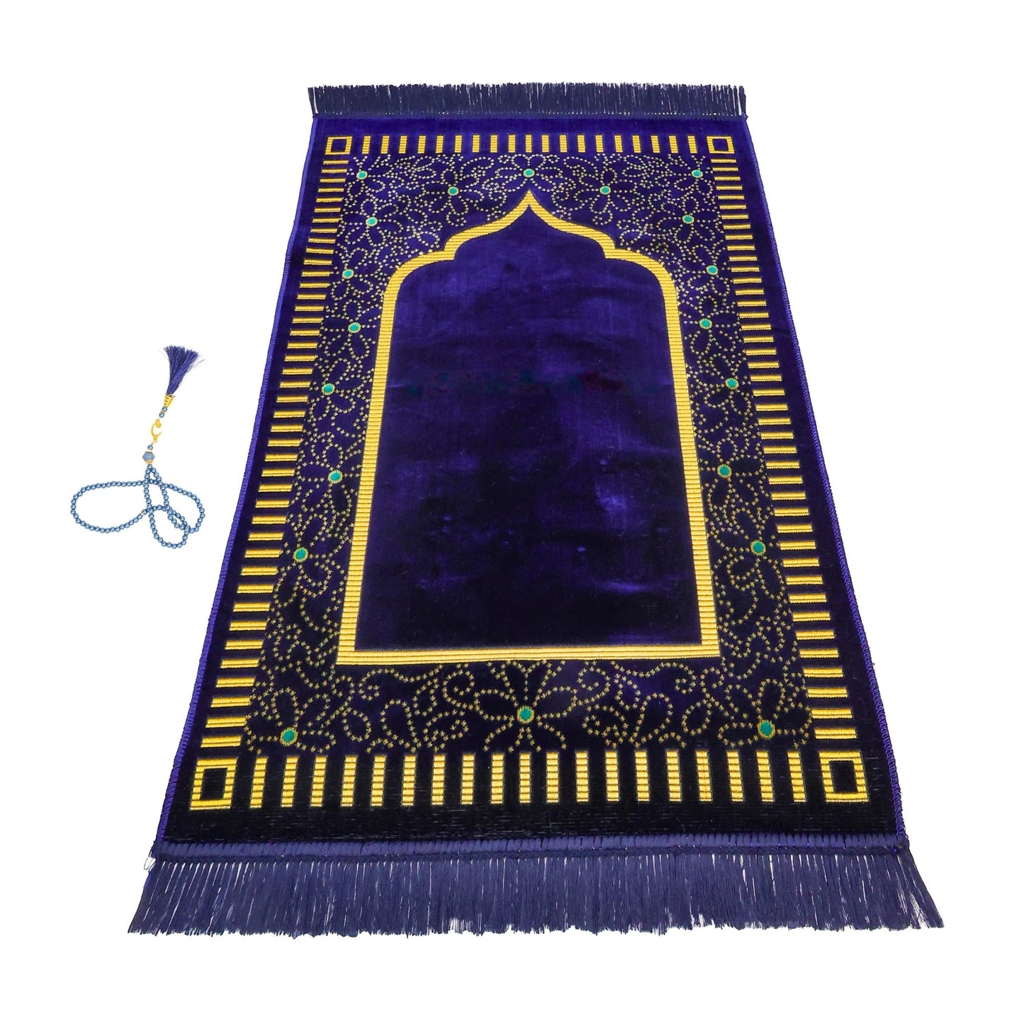FIRASET Muslim Prayer Rug, Soft Plush Thin Islamic Prayer Mat, Janamaz, Sajada, Praying Carpet, Islamic Gift, Foldable Portable Turkish Prayer Mat for Men&Women, Lightweight Travel Prayer Rug, 26"x43"