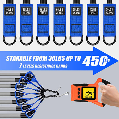 Heavy Resistance Bands for Working Out, 350lbs/450lbs Exercise Bands with Handles, Workout Bands Set for Men, Fitness Weight Bands for Muscle Strength Training, Stretching, Slim, Home Gym Equipment
