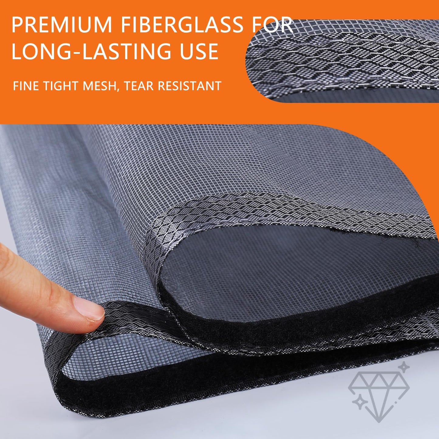 Magnetic Screen Door 38'' x 83'', Heavy Duty Fiberglass Screen Mesh for Summer Use,Hands-Free, Pet & Kid Friendly for Patio Sliding & Front Doors (Gray Summer Screen, Fit Door Size 36''x82'')