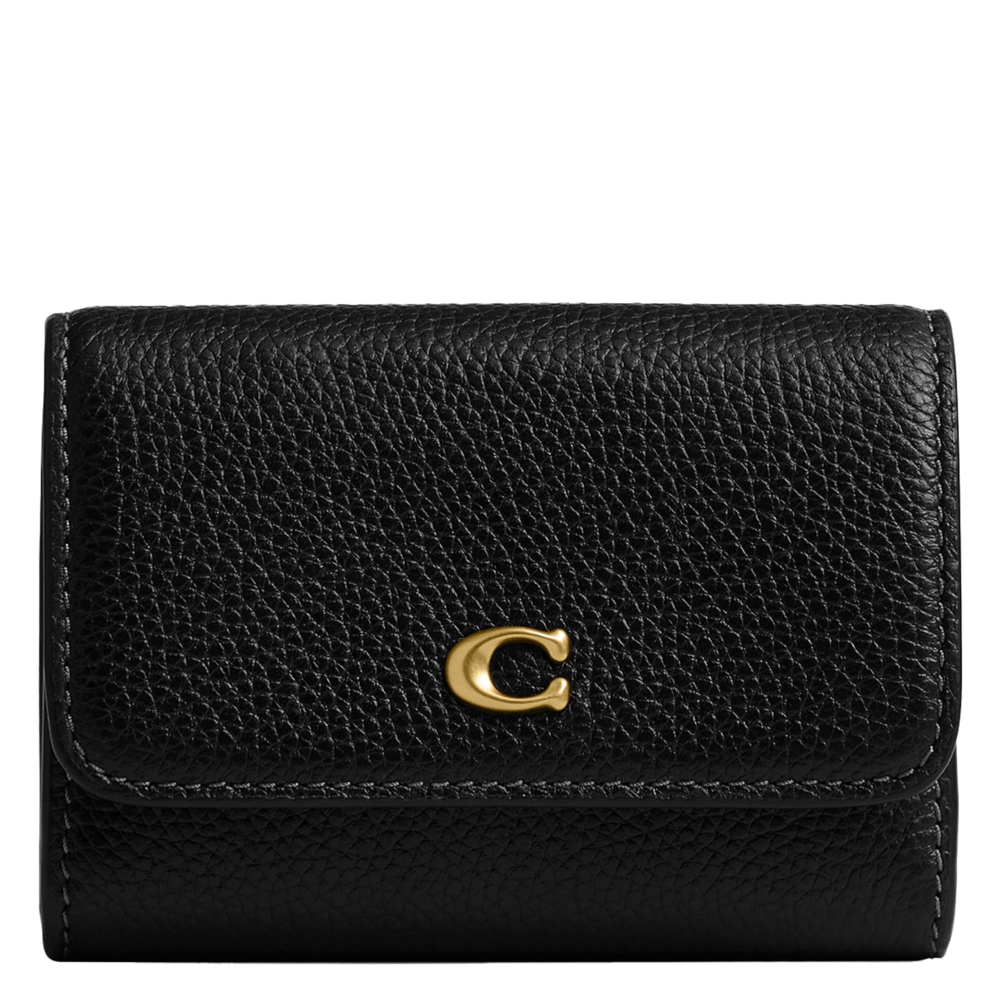COACH Polished Pebble Leather Essential Flap Card Case