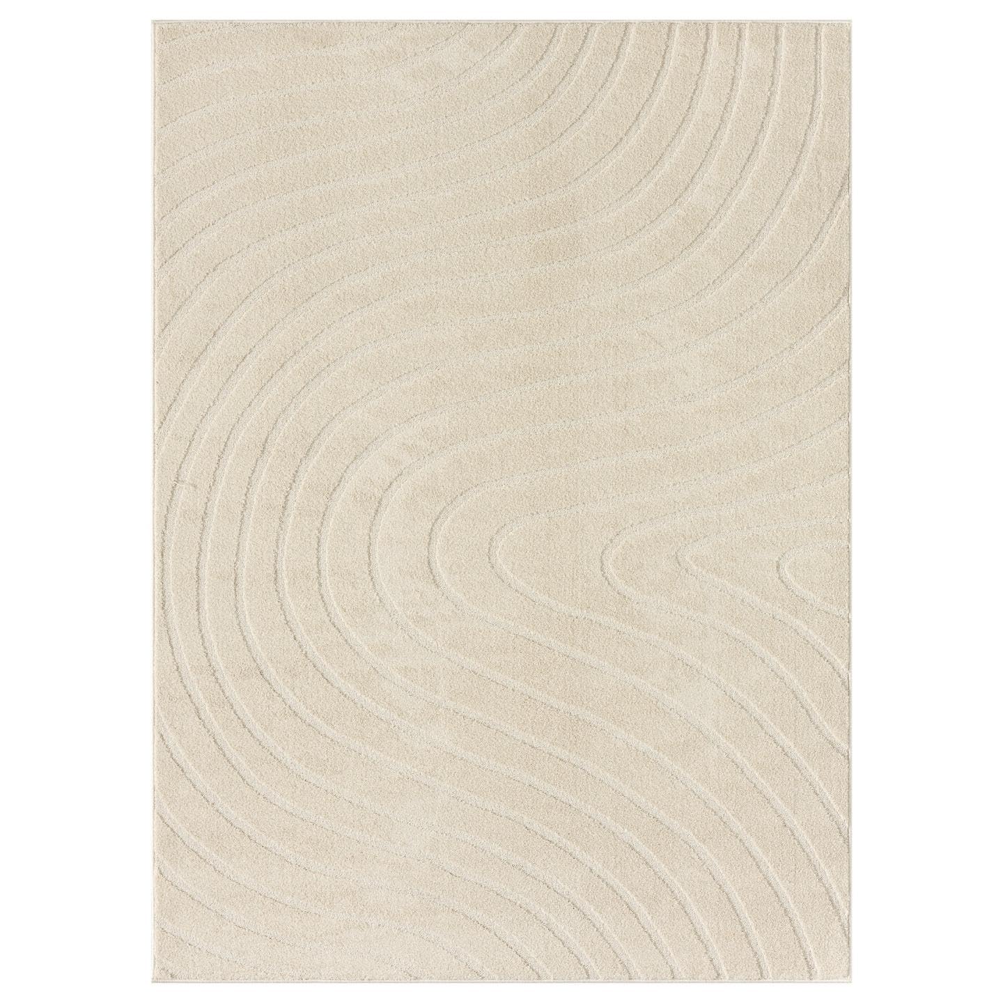 LUXE WEAVERS Modern Geometric Wave Cream 4x6 Area Rug
