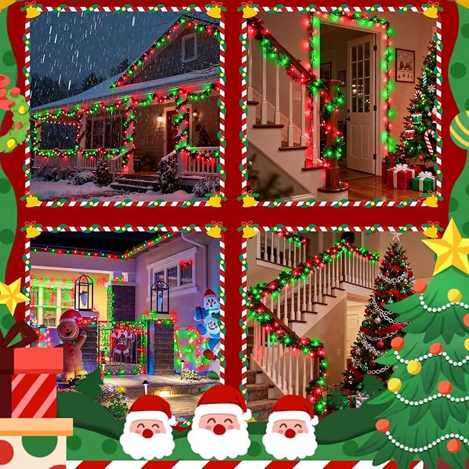 BHCLIGHT 240LED Christmas Voice Control String Lights Red & Green
