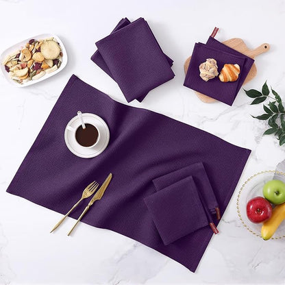 Homaxy 100% Cotton Kitchen Towels and Dishcloths Set