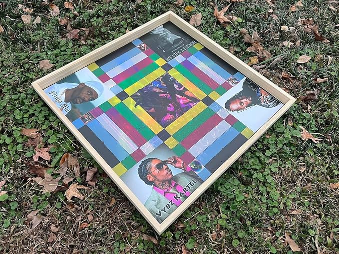 Jamaican Ludo Dancehall Edition (Ludi/Ludy/Loodi) | 24x24 Inch Large Board Game | Family Game Night Activity | Fun Easy Multi-Player Entertainment | Bounty Killer Beenie Man Vybz Kartel