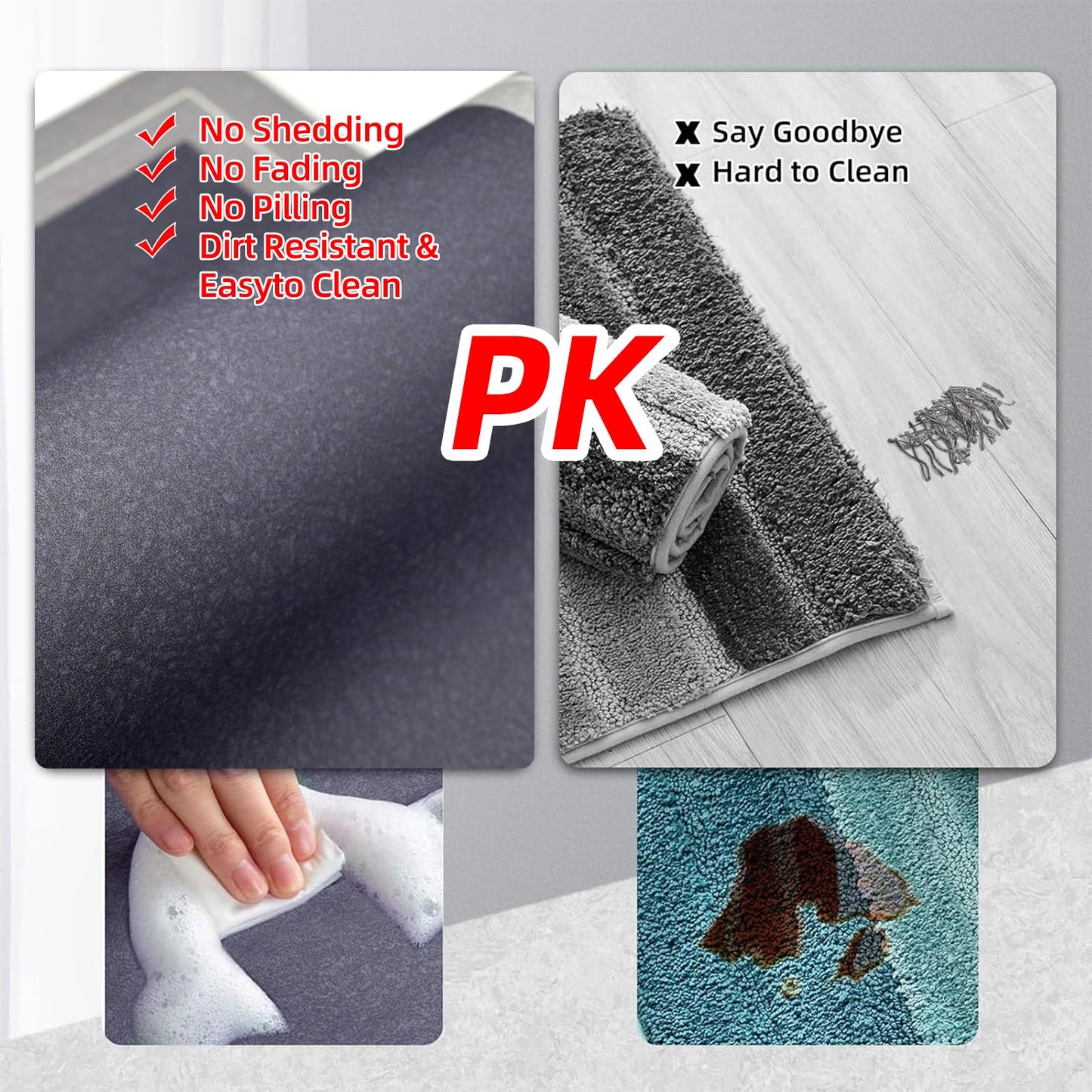Diatomaceous Earth Bath Mat Super Absorbent Quick Dry Bath Mat, Bathroom Rugs Non Slip Washable, Thin Dark Gray Bathroom Floor Mats-Shower Rug for in Front of Bathtub Shower, Easy Care, 15.7"x23.6"