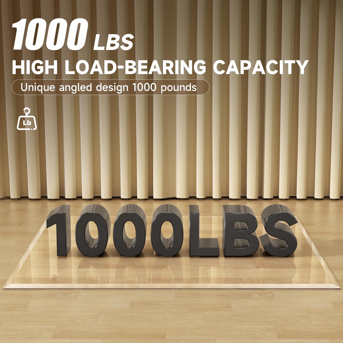 [Tempered Glass] 50“ x 44” Beveled Edge Glass Chair Mat with Polished Edge Clear Office Chair Mat, Glides Smoothly, Suitable for Carpet or Hardwood Floors