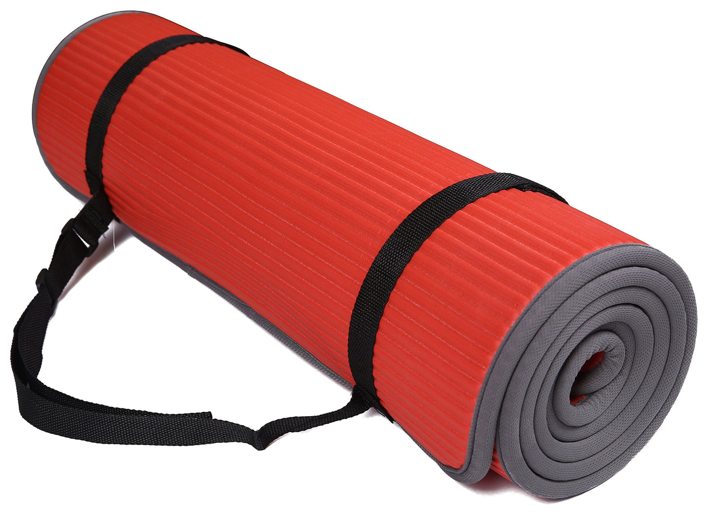 Fitvids All-Purpose 2/5-Inch (10mm) Extra Thick High Density Anti-Slip Exercise Pilates Yoga Mat with Carrying Strap, Multiple Colors