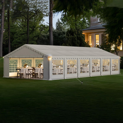 GREEN PARTY 20x40FT Party Tent Heavy Duty, Large Wedding Event Shelters with 7 Carry Bags & Removable Sidewalls, Outdoor Canopy Gazebo Commercial Tents for Parties Carport Camping Garden Patio