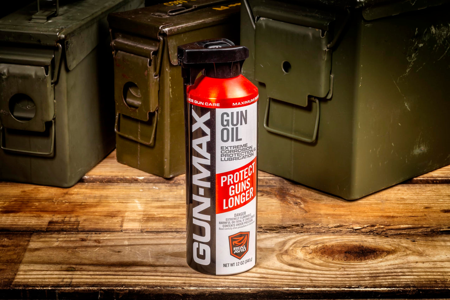 Real Avid Gun Max Gun Oil - 12 Ounce Gun Oil and Cleaner - All-in-One Shooter Lube Rust Protectant & Gun Oil Lubricant - High Performance Gun Lube