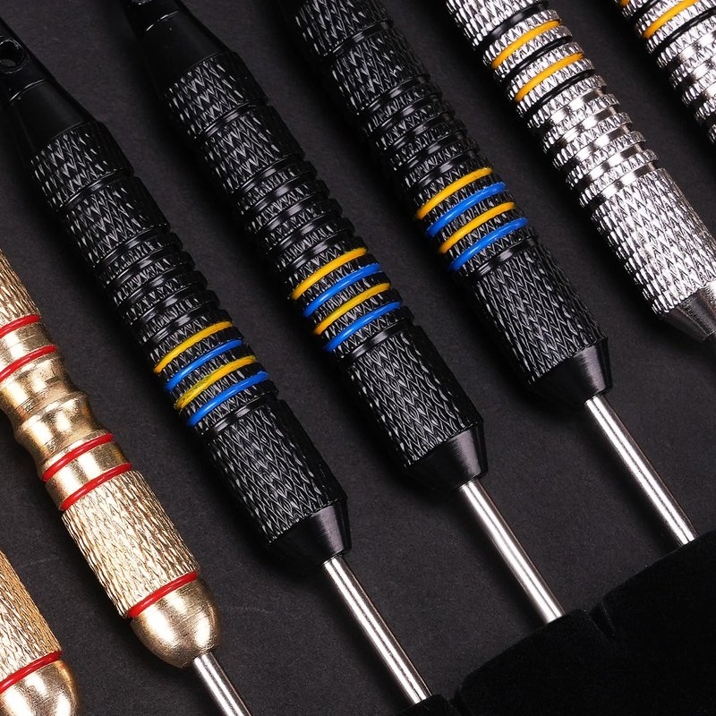 Turnart Darts Metal Tip Set - Steel Tip Darts Darts Set Professional Metal Darts Dart Board Set 12 Pcs 24 Gram 20 O-Rings Aluminum Darts Shafts 24 Extra Flights Darts Tool