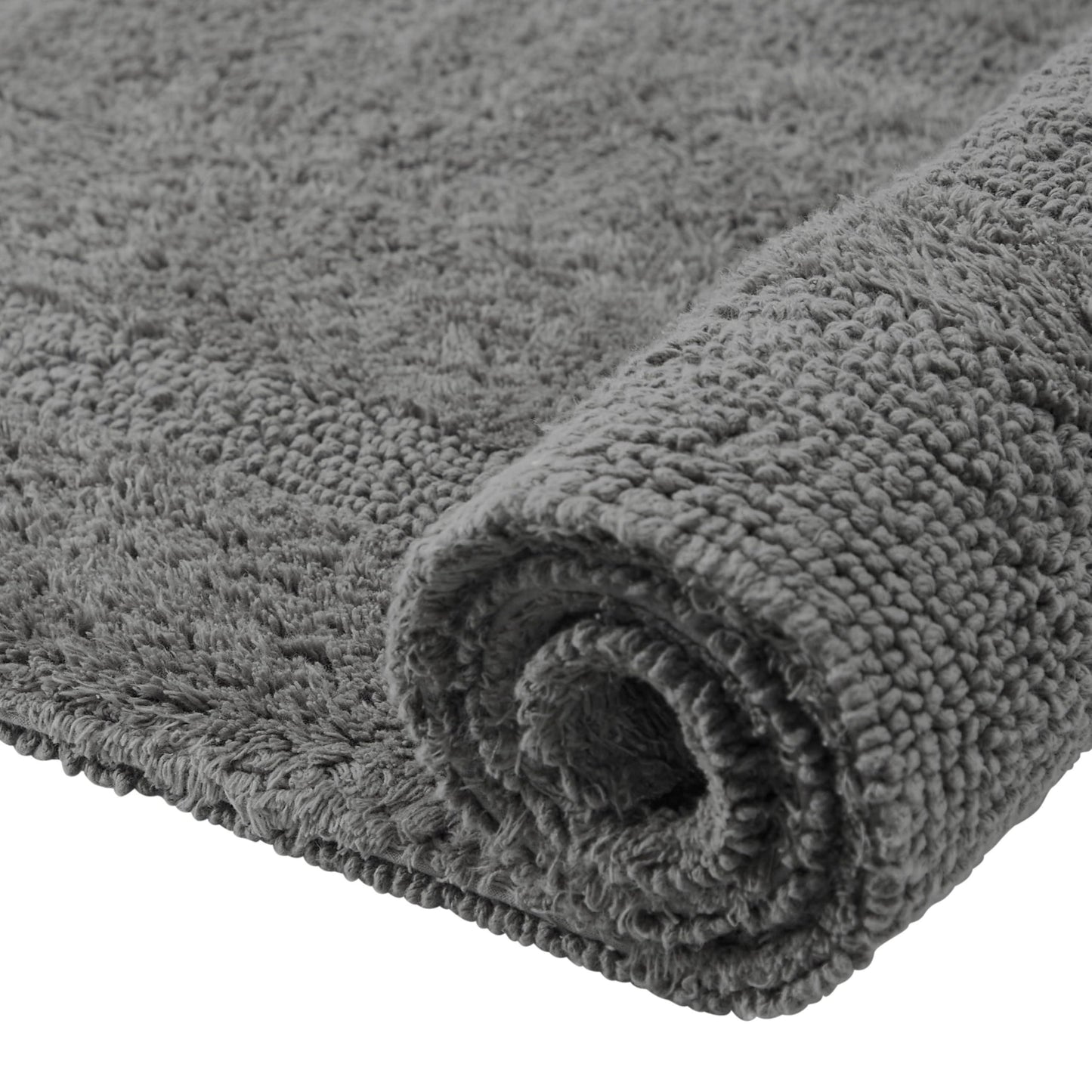 Better Trends Bath Room Rugs 100% Cotton Soft Tufted 17" x 24" Bath Rug Water Absorbent, Reversible Machine Washable for Bath Room Floor Decor, Laundry Room, Oeko-Tex Certified Grey Lux Collection