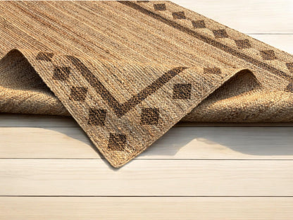 MAARSA WEAVES Hand Crafted Natural Jute Area Rug, 100% Jute, Rectangular, Handmade, Flat Woven, Low Pile
