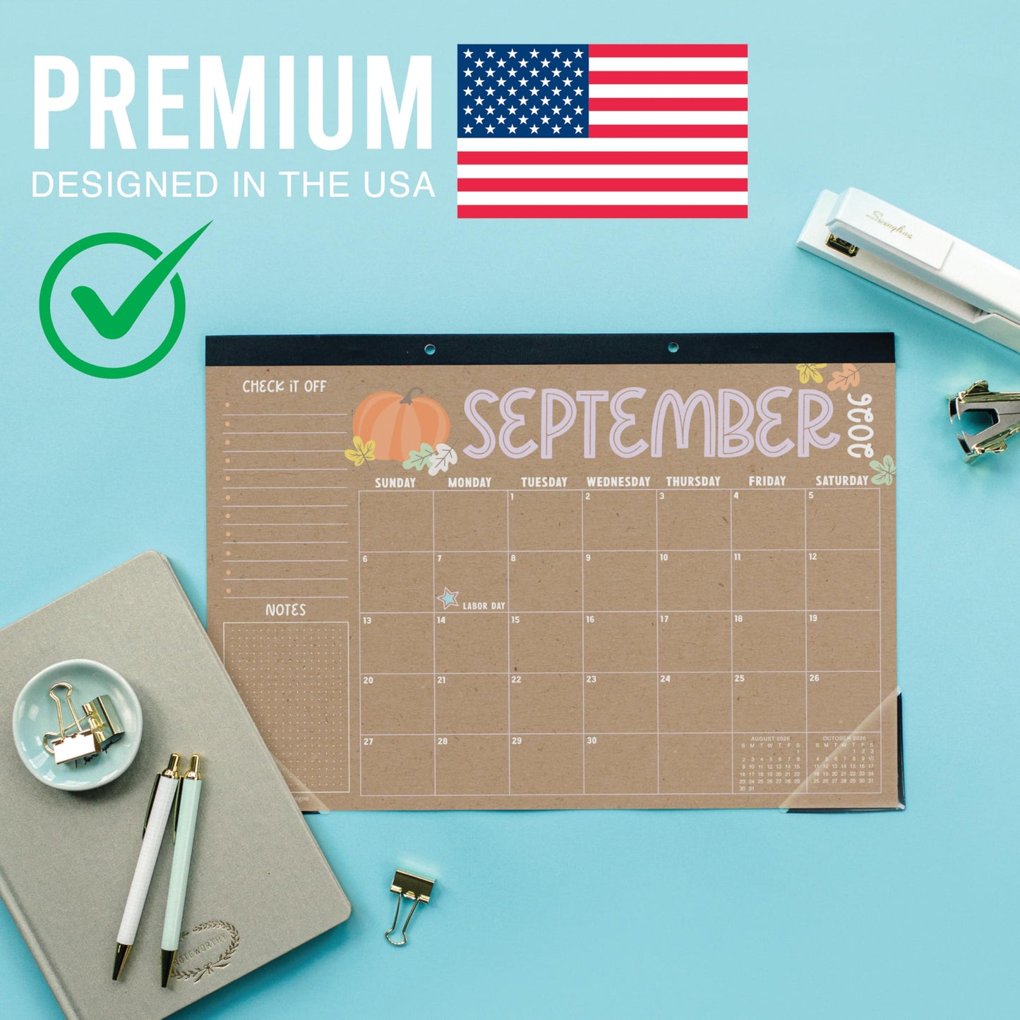Hadley Designs Large Teacher Desk Calendar 2026-2027 - Desktop Calendar 2026, 18-Month Desk Calendars for Home, Office & Classroom, Cute Classroom Must Haves, Teacher Appreciation Gifts