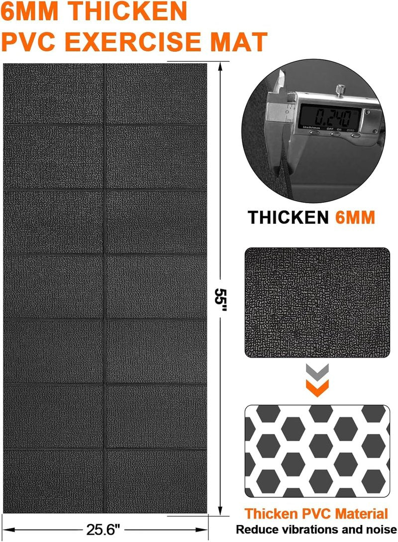 Treadmill Mat - 55"x25" Heavy-Duty Exercise Equipment Mat for Carpet & Hardwood Floors | Foldable Walking Pad Mat