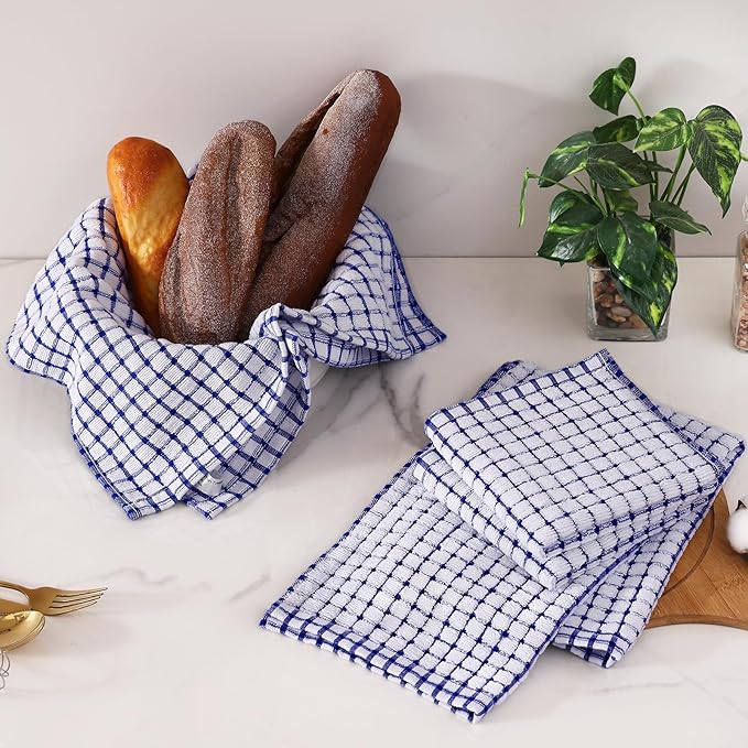 Homaxy Kitchen Towels and Dishcloths Set, 16 x 25 and 12 x 12 Inches, Super