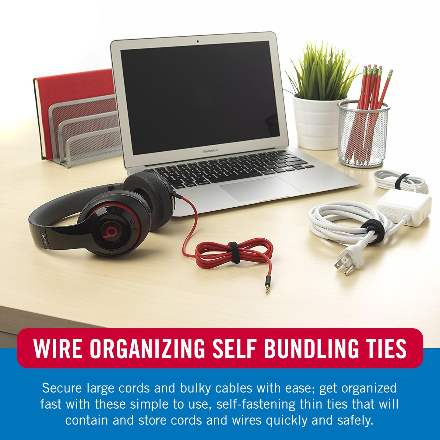 VELCRO Brand 150pk Cable Ties Value Pack, 8in | Gifts for Tech Lovers | For Wire Management and Cord Organizer | Replace Zip Ties with Reusable Straps, Reduce Waste