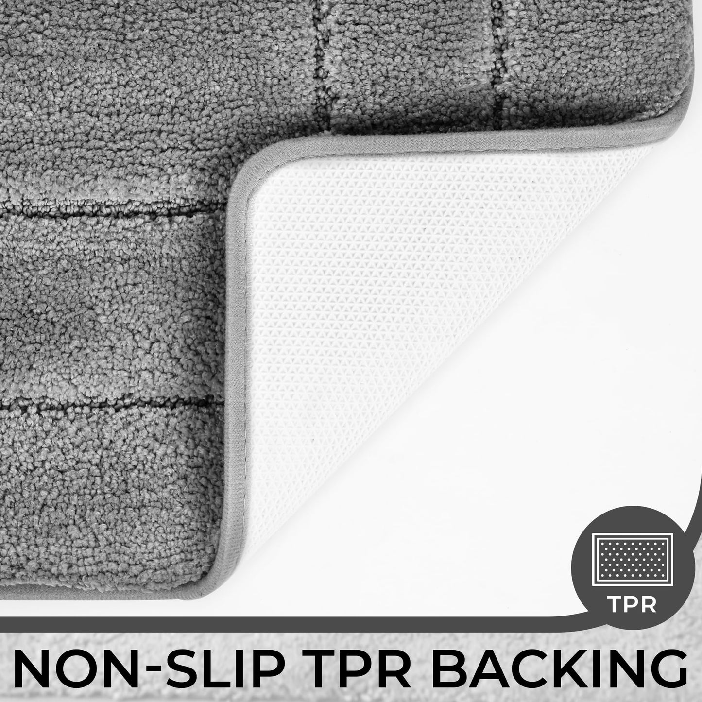 GRANNY SAYS Bathroom Toilet Rugs U Shaped, Bath Mats for Bath, Bathroom Rugs Non Slip Washable, Absorbent Microfiber Toilet Mat, Soft Plush Shaggy Bath Carpet, 20" x 24", Deep Gray
