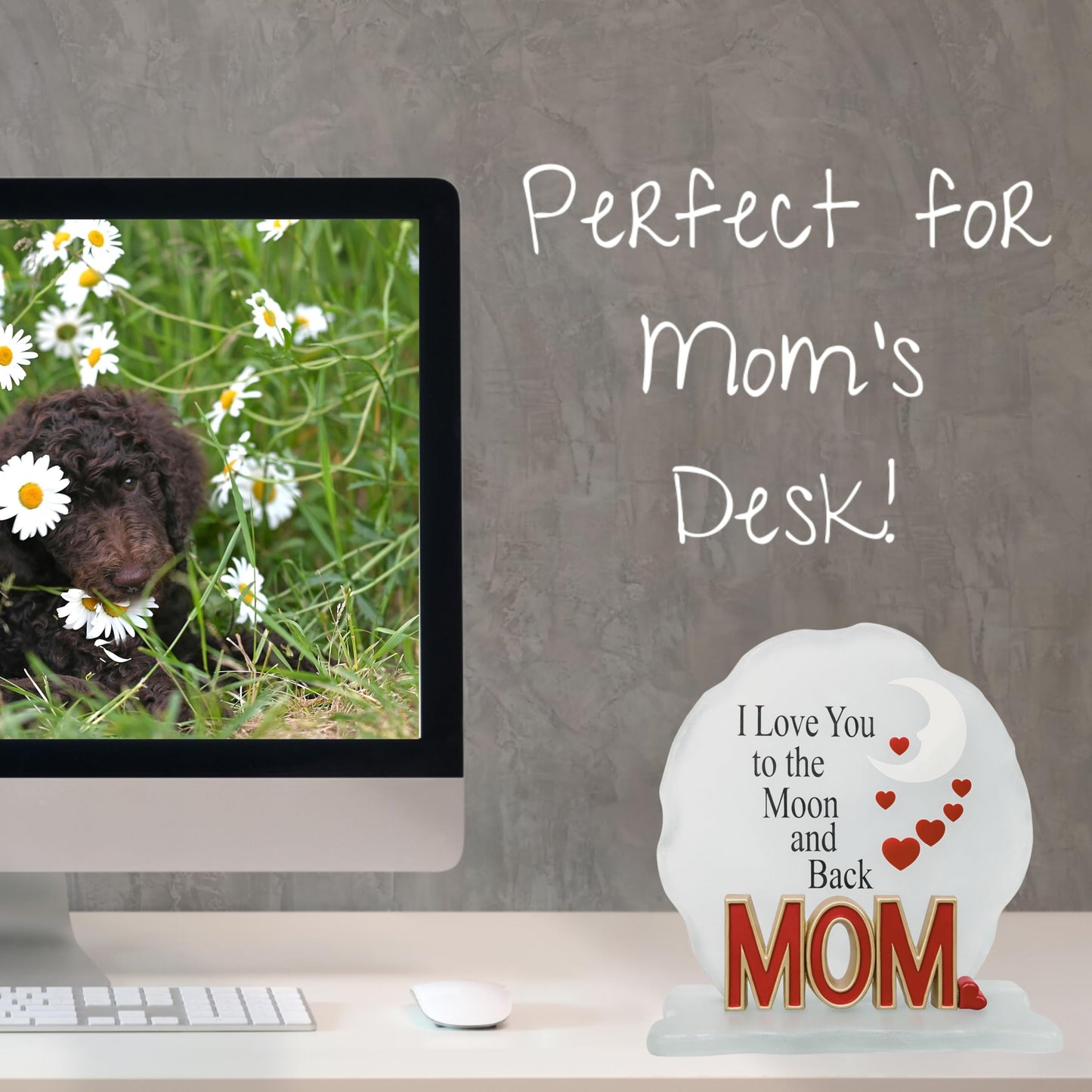 Mom Message Plaque Gift for Mom from Daughter or Son – “I Love You to the Moon and Back” Acrylic Keepsake – Sentimental Mother Gift for Mother’s Day, Birthday, Christmas Decor Sign