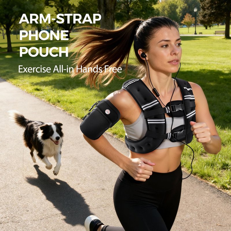 PACEARTH Weighted Vest, 6lb/12lb/16lb/20lb/25lb/30lb Weight Vest with Reflective Stripe, Body Weight Vests Adjustable for Men, Women Workout, Strength Training, Running, Walking, Jogging