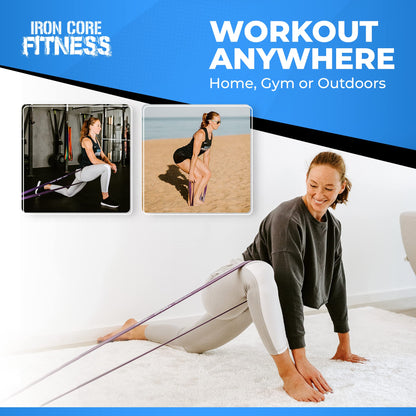 Pull Up Assistance Resistance Bands - Long Loop Power Bands for Men and Women - Strength Power Flexibility Training at Home & Gym - Ebooks & Workout Chart Included by Iron Core Fitness