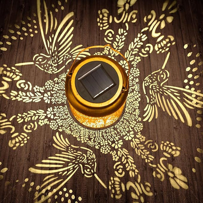 Hyrion Hummingbird Solar Lanterns Outdoor Waterproof Metal Hanging Lights, Garden Decor Mother Day Gift for Women Mom Grandma Solar Decorations for Yard, Patio, Backyard, Porch, Lawn