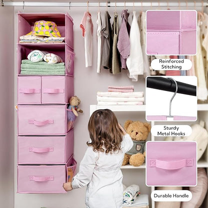 GRANNY SAYS Hanging Closet Organizers and Storage, 6 Shelves Closet Hanging
