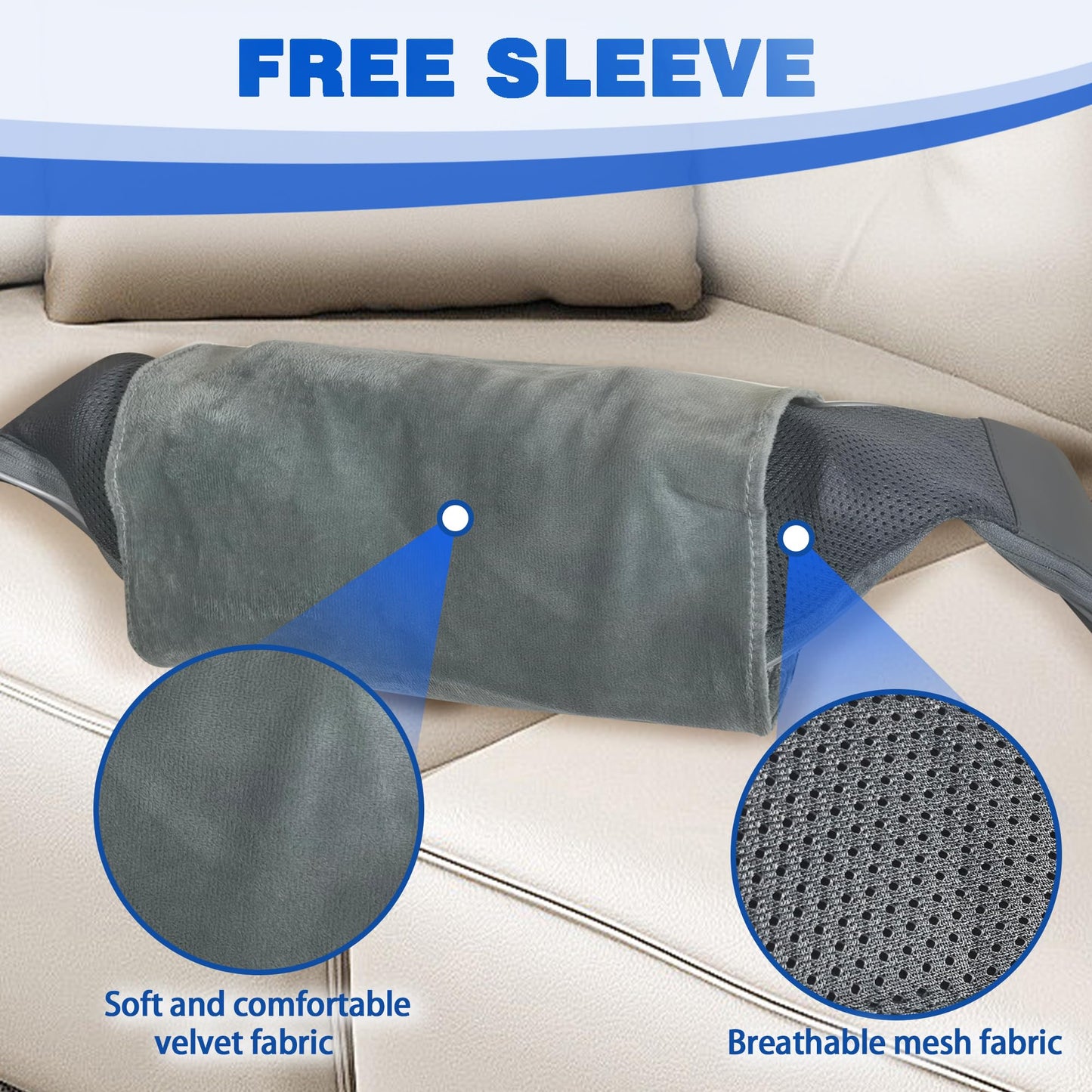 Joyset Shiatsu Neck and Back Massager with Heat,Electric Shoulder Massager for Pain Relief Deep Tissue,3D Kneading Massage with Cloth Cover Easy to Clean Best Gift for Men Women Parents