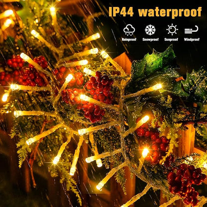 JMEXSUSS Warm White 1000 LED Christmas Cluster Lights Plug in, 50ft Christmas String Lights Outdoor Waterproof with Remote, 8 Modes Christmas Tree Lights for Christmas Tree Wreath