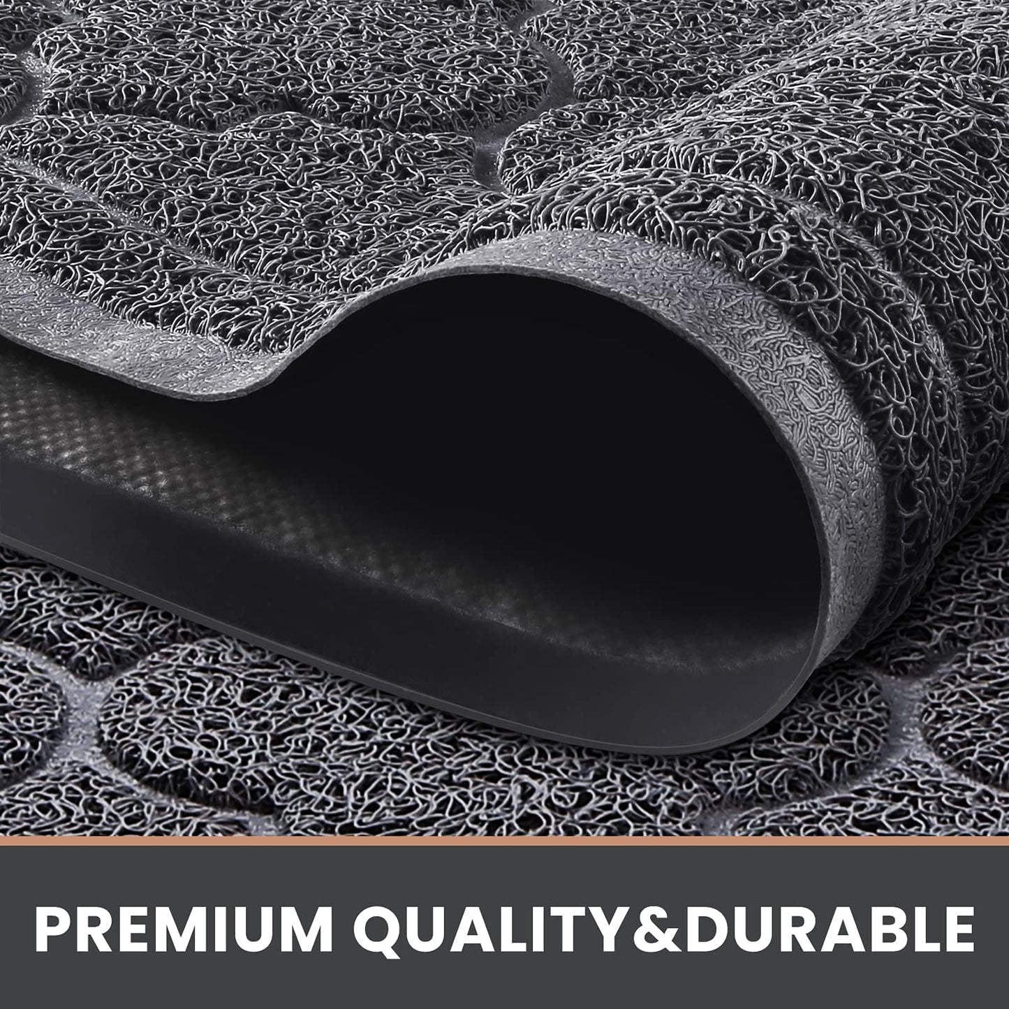 LuxStep Door Mat Large 24x36 Inch Indoor Outdoor Doormat, Non-Slip Low-Profile Design Floor Mat, Durable Trap Dirt and Dust Front Door Welcome Mat for Entryway,Patio,Garage, Grey