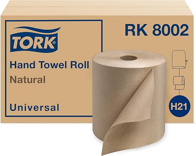 Tork Natural Paper Hand Towel Roll H21 100% Recycled Fiber, Universal Fit 6