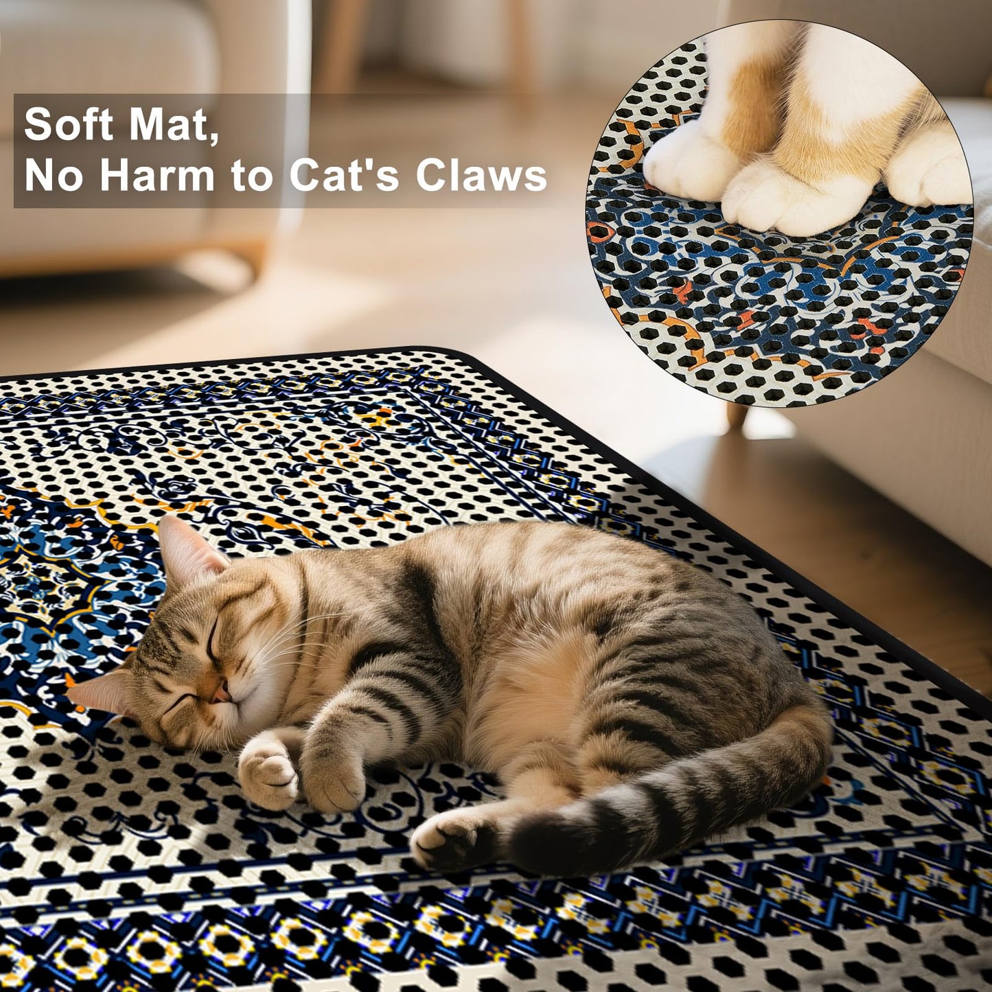 Hedgeink Cat Litter Mat 26.8"x46.5" Double Layer Waterproof Litter Box Mat Washable Litter Trapping Mat